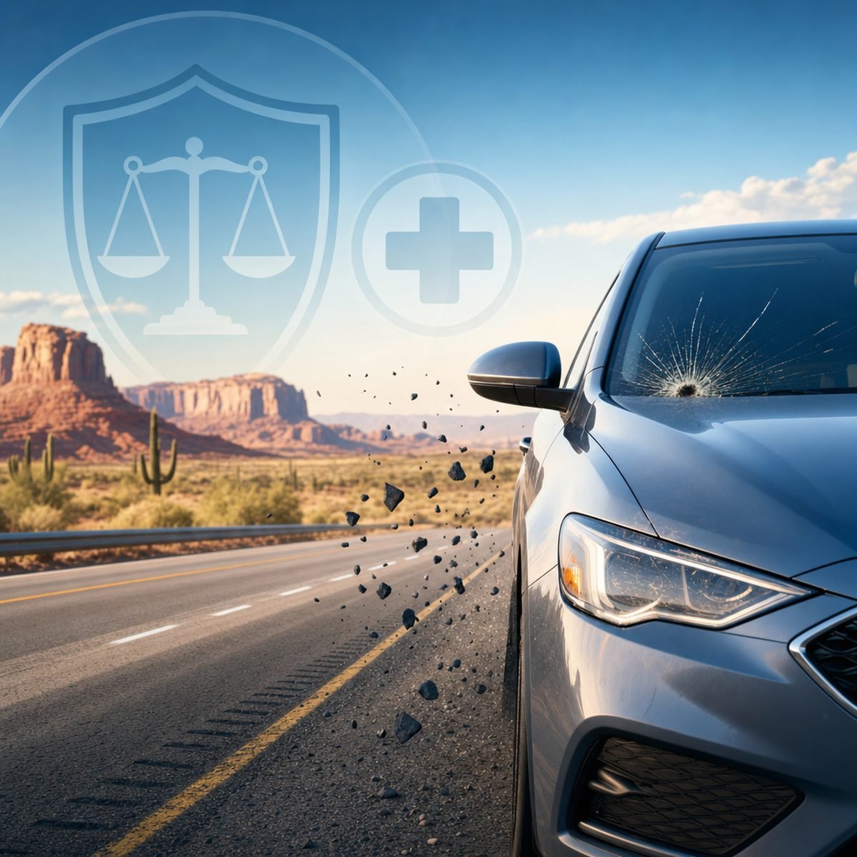 flying debris car accident liability arizona: illustration