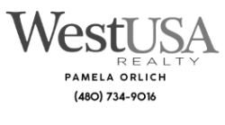 West USA Realty logo with Pamela Orlich contact info