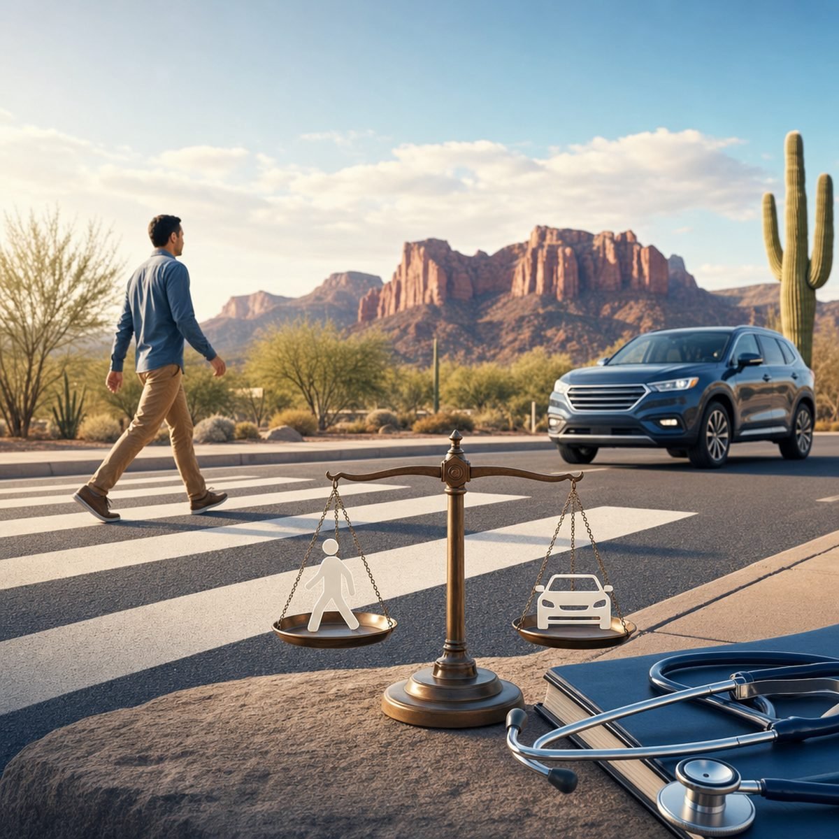 pedestrian accidents and arizona's comparative fault rules: illustration